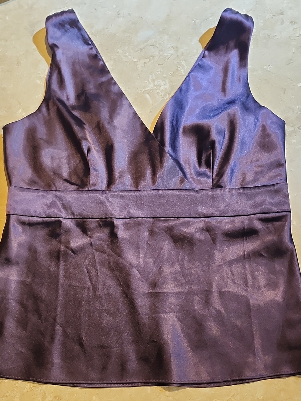 GNW Purple Satin Sleeveless Top L